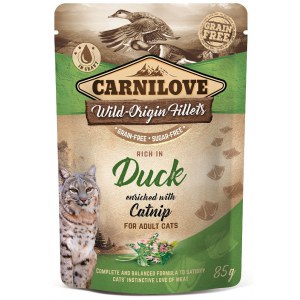 CARNILOVE CAT POUCH ADULT DUCK WITH CATNIP GRAIN-FREE 85g
