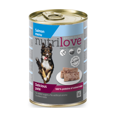 NUTRILOVE Premium pasztet dla psa z łososia 400g [11491]