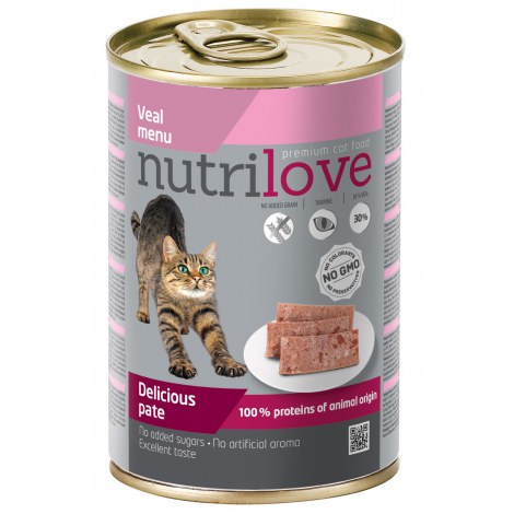 NUTRILOVE Premium pasztet dla kota z cielęciny 400g [11441]