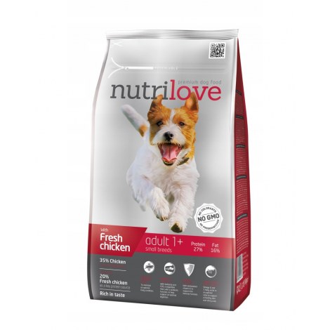 NUTRILOVE Premium dla psa ADULT S ze świeżym kurczakiem 1,6kg [12292]