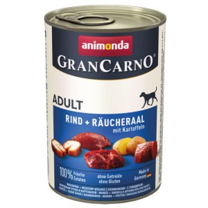 Animonda GranCarno Adult Rind Raucheraal Kartoffeln Wołowina, Węgorz + Ziemniaki puszka 400g
