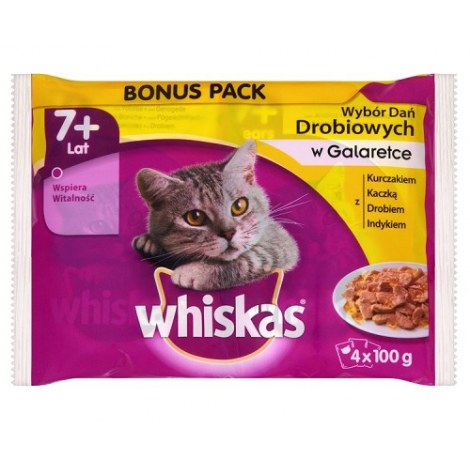 Whiskas Senior drób w galaretce saszetki 4x100g