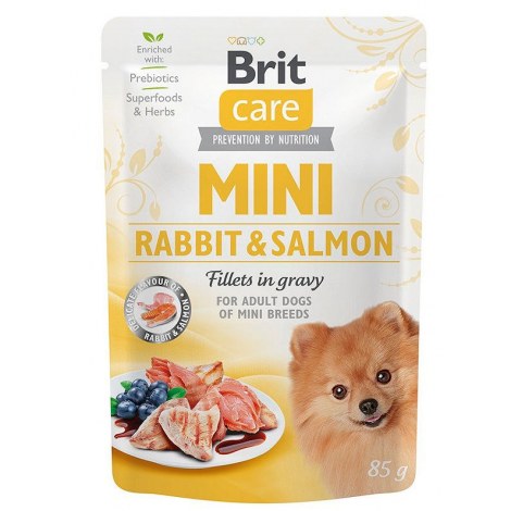BRIT CARE MINI POUCH RABBIT & SALMON  SASZETKA 85 G