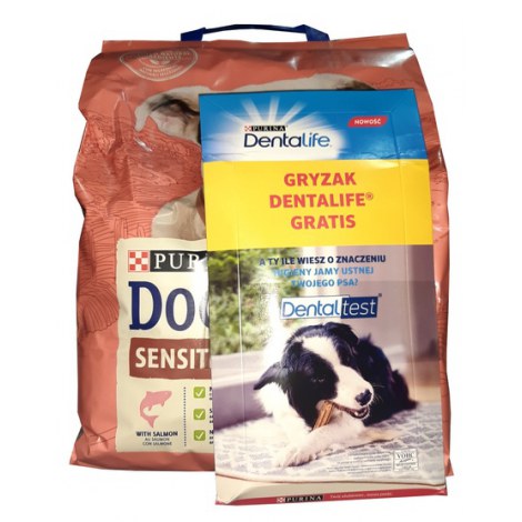 Purina Dog Chow Adult Sensitive Łosoś 2,5kg + przysmak Dentalife gratis