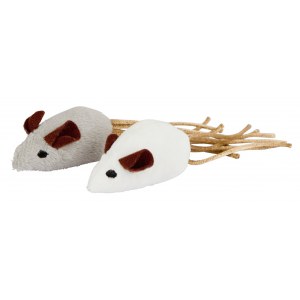 KERBL Zabawka dla kota, mysz biała i szara, szeleszcząca [81648]