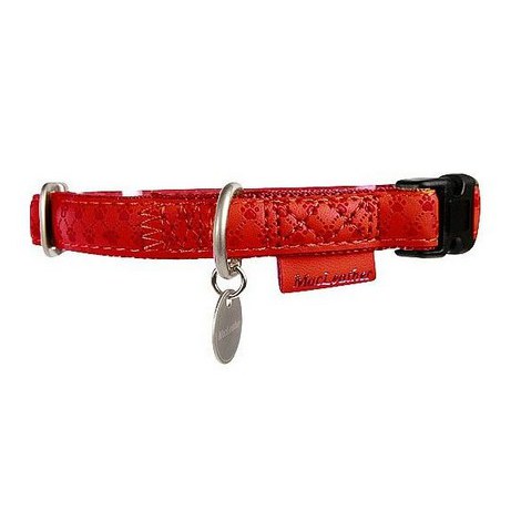 Zolux Obroża regulowana Mac Leather 15mm Czerwona [522035RO] - 2