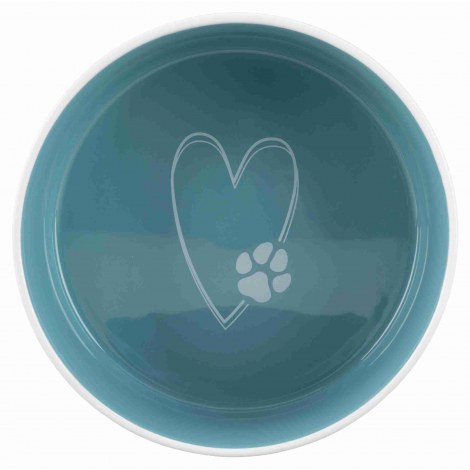 TRIXIE Miska ceramiczna Pet's Home, 1.4 l/o 20 cm, kremowa/jasnoniebieska [TX-25052] - 2
