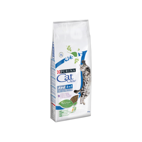 PURINA CAT CHOW SPECIAL CARE 3w1 Bogata w indyka 12kg +3kg GRATIS