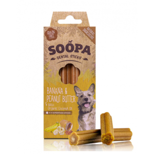 SOOPA Dental STICKS Banana & Peanut Butter (banan i masło orzechowe) 100g