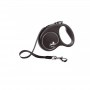FLEXI BLACK DESIGN - smycz automatyczna dla psa, czarno/srebrna S 5m TAŚMA [FL-3906] - 2