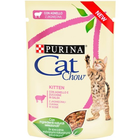 PURINA CAT CHOW KITTEN Jagnięcina i Cukinia w sosie 85g