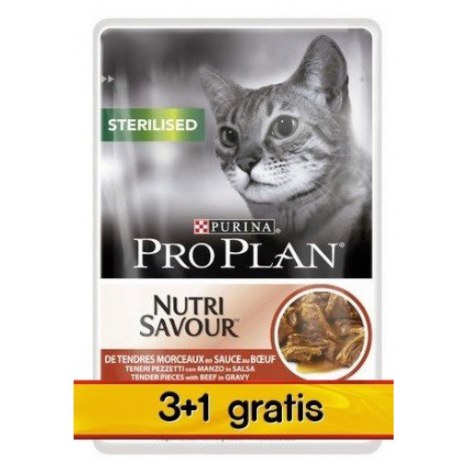Purina Pro Plan Cat Sterilised wołowina saszetka 4x85g 3+1 gratis - 2