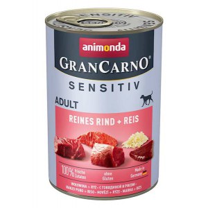 ANIMONDA GranCarno Sensitive Adult puszki czysta wołowina z ryżem 400g