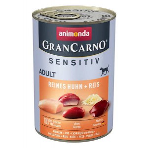 ANIMONDA GranCarno Sensitive Adult puszki czysty kurczak z ryżem 400g