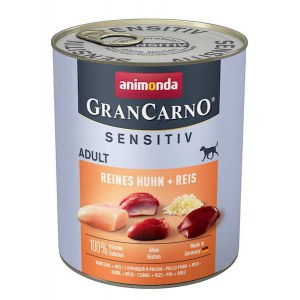 ANIMONDA GranCarno Sensitive Adult puszki czysty kurczak z ryżem 800g