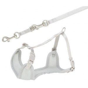 Trixie Szelki ze smyczą Junior 26-34cm jasnoszare [15560]