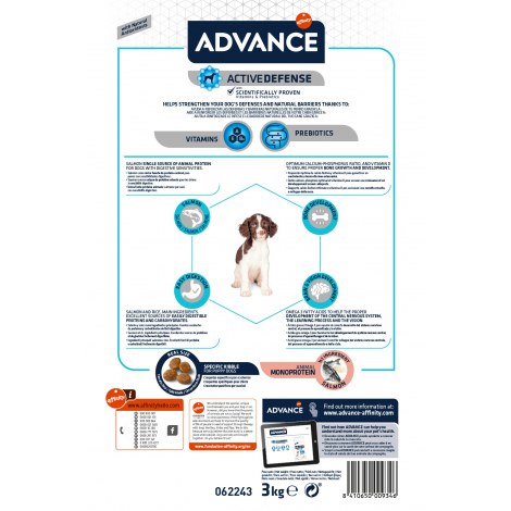 ADVANCE Puppy Sensitive - sucha karma dla szczeniąt z wrażliwością pokarmową 3kg [500934] - 2