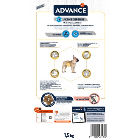 ADVANCE Mini Sensitive - sucha karma dla psów ras małych z wrażliwością pokarmową 1,5kg [923524] - 2