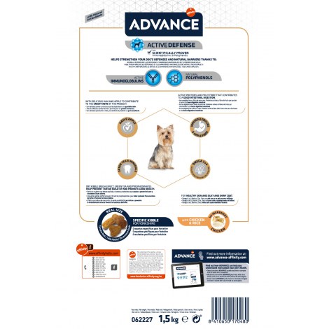 ADVANCE Yorkshire Terrier - sucha karma dla yorków 1,5kg [523210] - 2