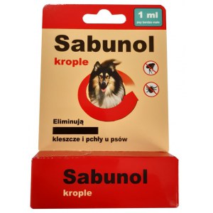 Sabunol Krople przeciw pchłom i kleszczom dla psa 1ml