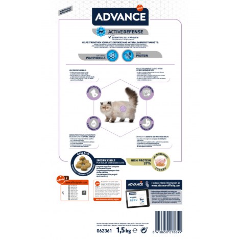 ADVANCE Hairball Sterilized - sucha karma dla kotów sterylizowanych 1,5kg [921864] - 2