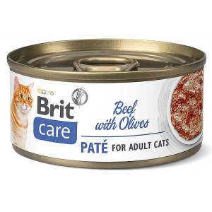 BRIT CARE CAT BEEF & OLIVES puszka dla kota z wołowiną i oliwkami 70g