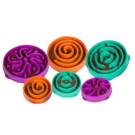 FUN FEEDER Miska plastikowa spowalniająca jedzenie MINI/MEDIUM szara [69891] - 2