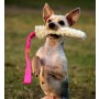 Dingo Zabawka dla psa - Szarpak Wełna owcza z rączką bungee różowy - 3