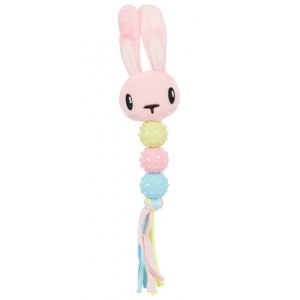 Zolux Zabawka pluszowa dla szczeniąt królik grzechotka różowy [480123ROS]