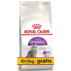 Royal Canin Sensible karma sucha dla kotów dorosłych, o wrażliwym przewodzie pokarmowym 12kg (10+2kg)