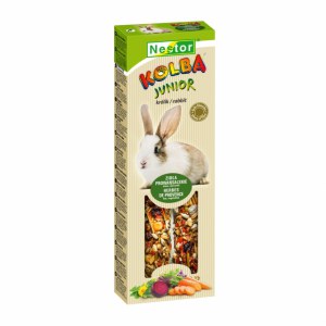 NESTOR Kolba dla królików JUNIOR z warzywami, sianem, mniszkiem lekarskim i ziołami 2 szt. [GKR-J]