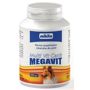Mikita Megavit Multi-Vit Canis - witaminy, minerały i aminokwasy dla psów 50 tabl.