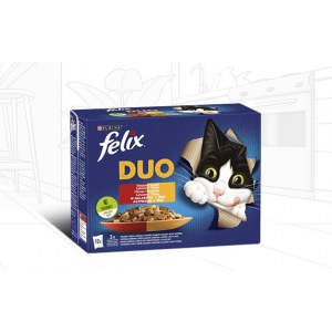 FELIX FANTASTIC DUO Wiejskie smaki saszetki dla kota w galarecie (12x85g)