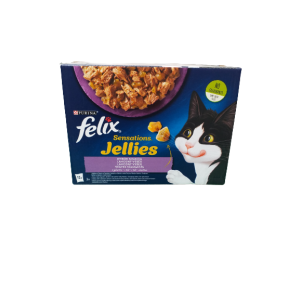 FELIX SENSATIONS JELLIES Wybór smaków saszetki dla kota w galarecie (12x85g)