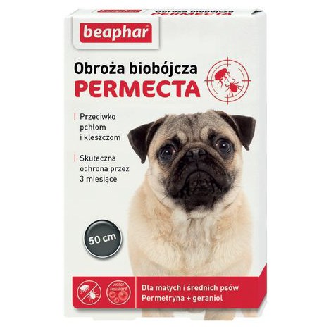 BEAPHAR PERMECTA DOG S 50CM - obroża biobójcza dla małych i średnich psów