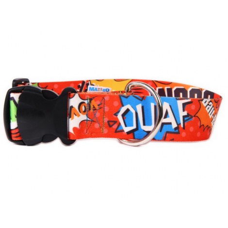 Matteo Obroża Klamra Plastikowa 10mm graffiti czerwone - 3