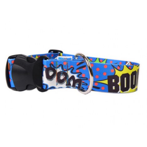 Matteo Obroża Klamra Plastikowa 10mm graffiti niebieskie - 3