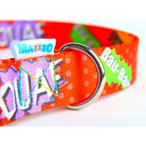 Matteo Obroża Klamra LED 20mm graffiti czerwone - 3