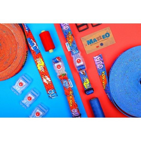 Matteo Obroża Klamra LED 20mm graffiti czerwone - 4