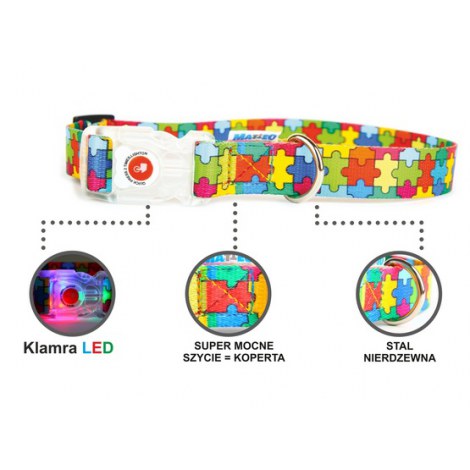 Matteo Obroża Klamra LED 20mm puzzle - 2