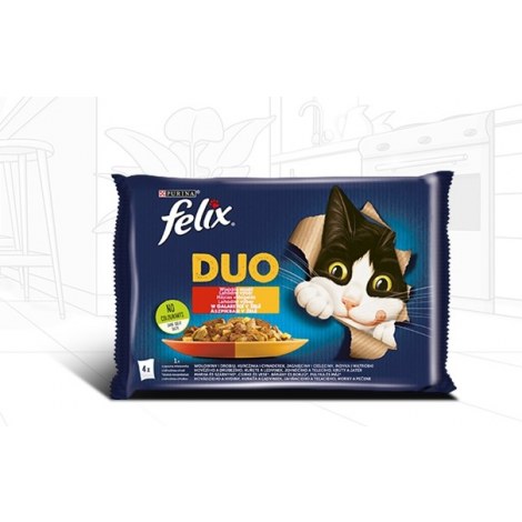 FELIX FANTASTIC DUO Wiejskie smaki saszetki dla kota w galarecie (4x85g)