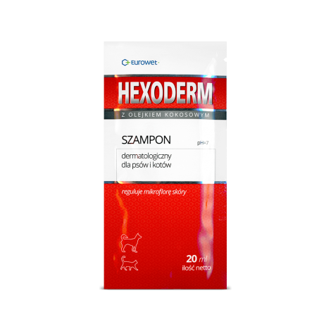 EUROWET Hexoderm - dermatologiczny szampon dla psów i kotów, saszetka 20ml