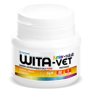 EUROWET Wita-Vet Ca/P=1.3 - suplement z witaminami dla psów 1g 80 tab.