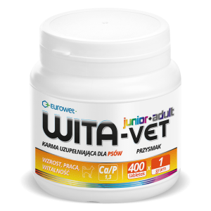EUROWET Wita-Vet Ca/P=1.3 - suplement z witaminami dla psów 1g 400 tab.