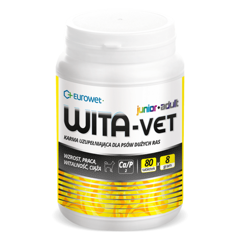 EUROWET Wita-Vet Ca/P=2 - suplement z witaminami dla psów 8g 80 tab.
