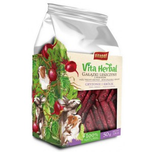 Vitapol Vita Herbal Gałązki leszczyny z burakiem dla gryzoni i królika 50g