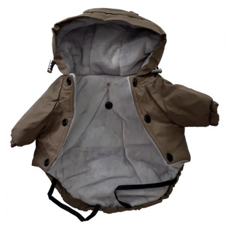 POP Pets Kurtka z kapturem i rękawami dla psa khaki S - 4