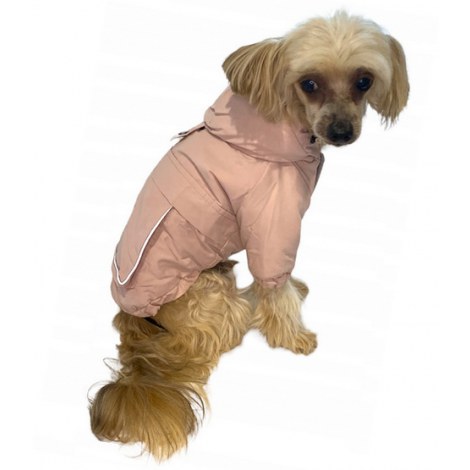 POP Pets Kurtka z kapturem i rękawami dla psa pudrowy róż M