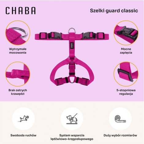 CHABA Szelki Guard L 2,5cm fuksja - 4