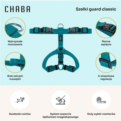 CHABA Szelki Guard L 2,5cm morskie - 4